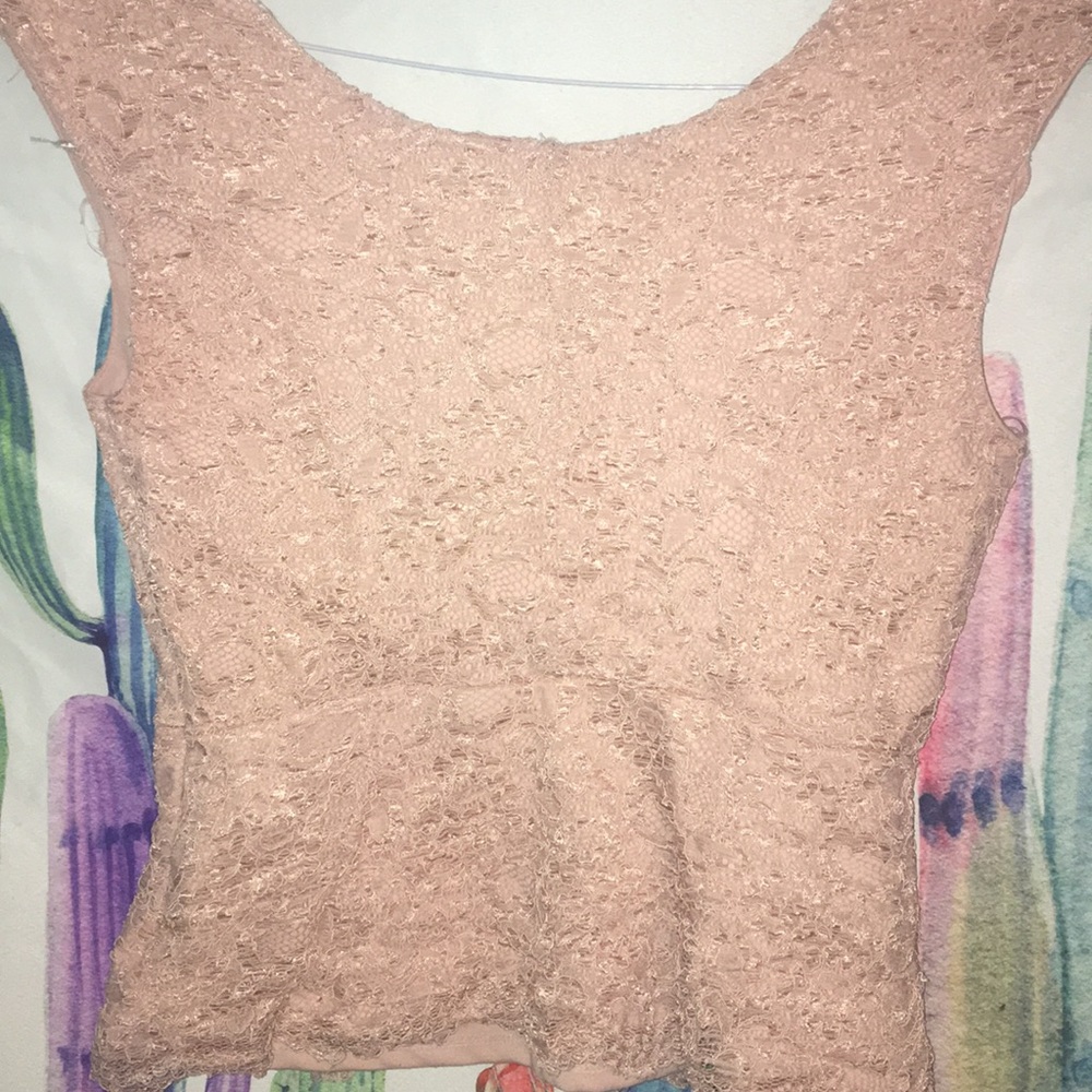blush pink peplum blouse